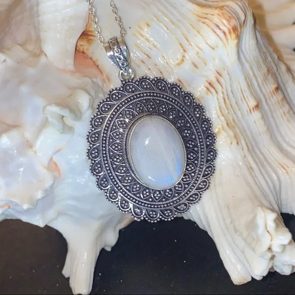 Moonstone Natural Gemstone Handcrafted vintage inspired Pendant - Picture 1 of 6